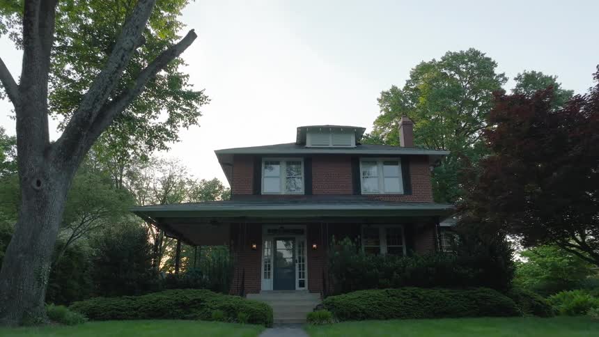 A two story brick house