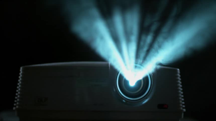 Lights coming out of a projector