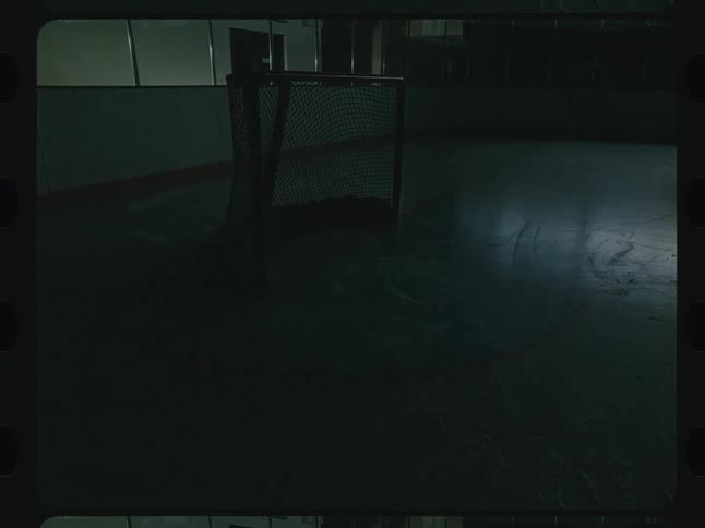 An empty hockey rink