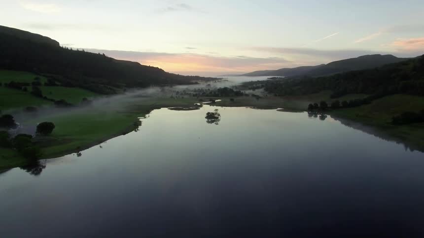 Dawn breaks over an Irish lough