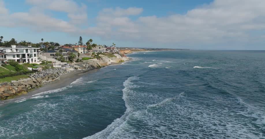 Mansions on a long beach