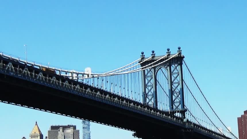 The Manhattan Bridge and the New York City Skyline