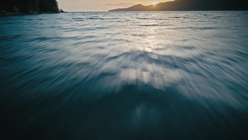 Flying over water near the coast