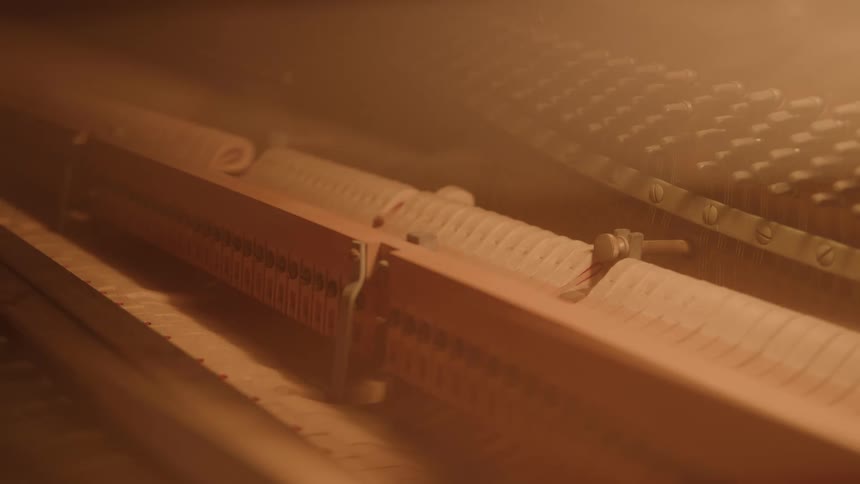 Keys of a piano seen from the inside