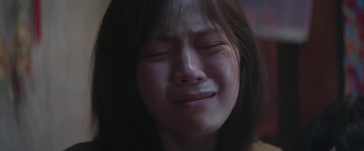 A woman is crying