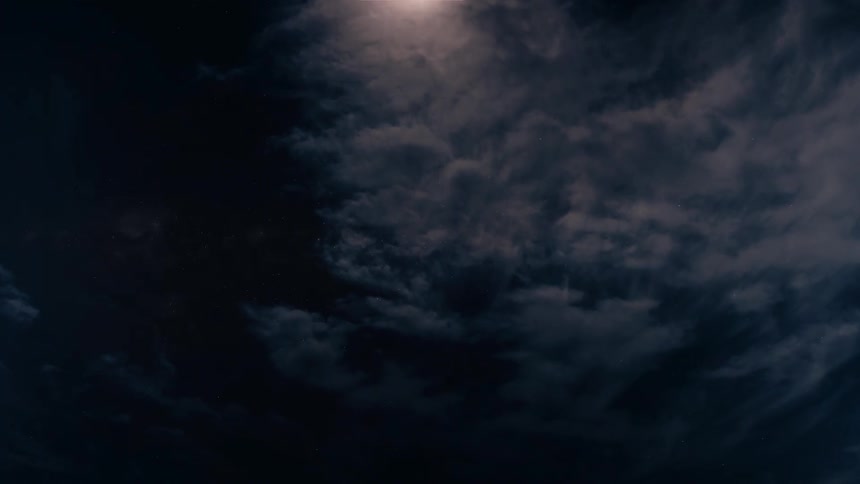Dark clouds move overhead