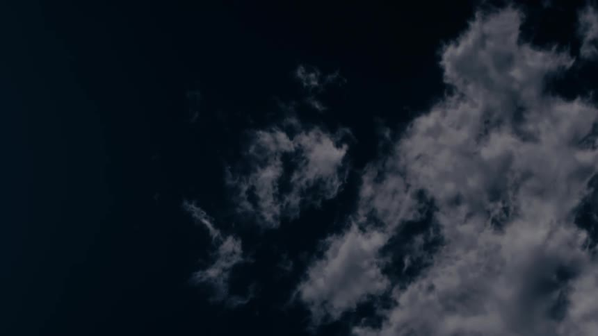 Clouds move swiftly overhead