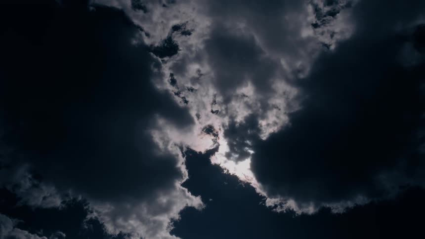 A time lapse shows clouds passing overhead and the sunlight shining