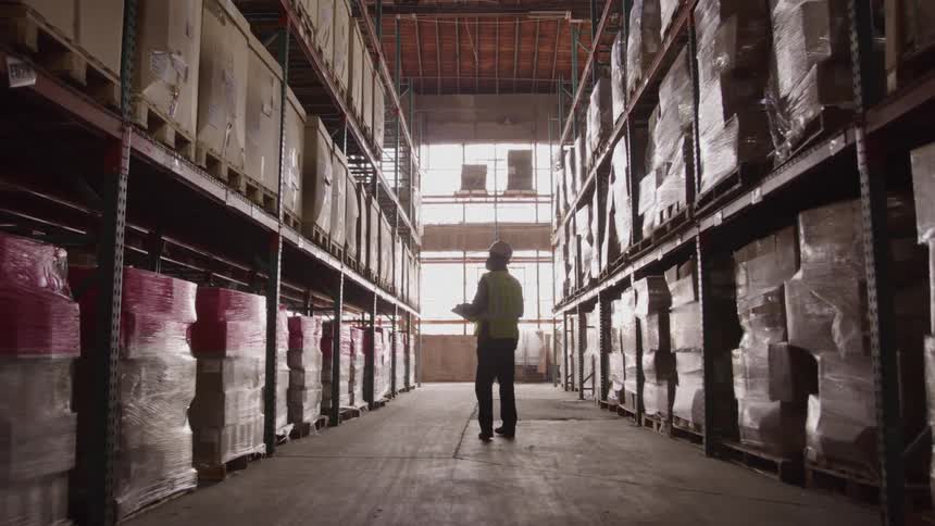 A man working in a warehouse
