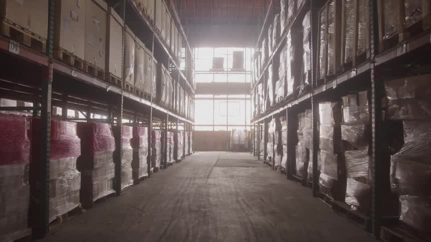 The inside of a warehouse