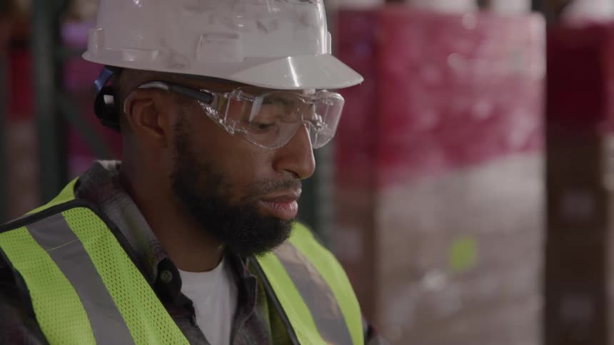 A man wearing glasses and a hardhat