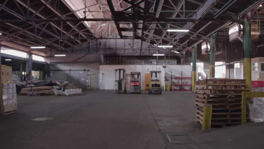 The inside of a warehouse