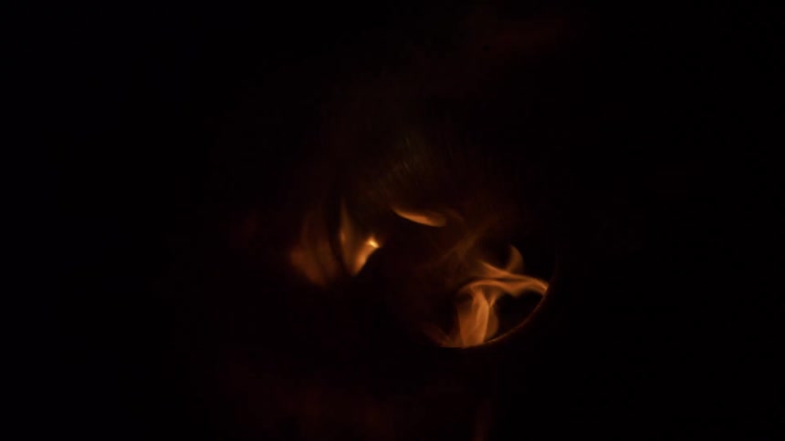 Flames of fire in a funnel