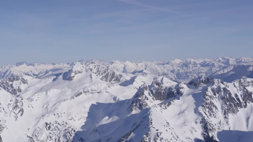 Panorama of snowcovered mountains