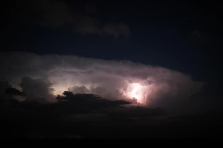 Time lapse of lighting bolts during a storm