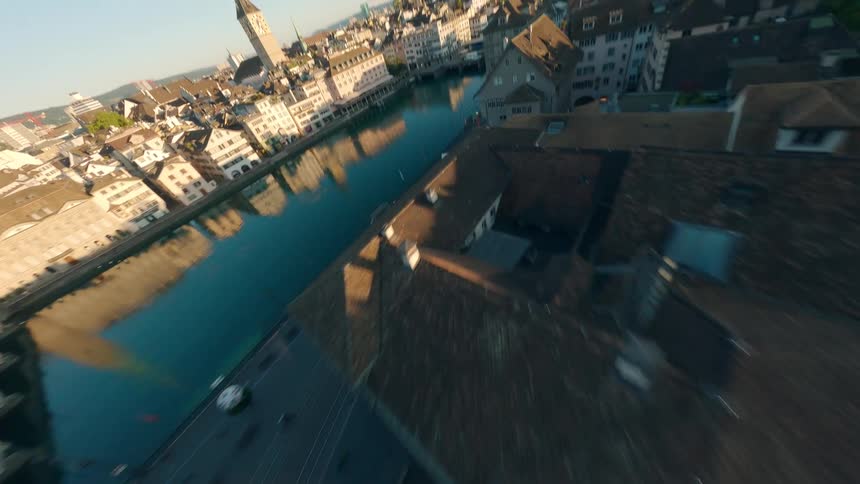 A canal runs through the city