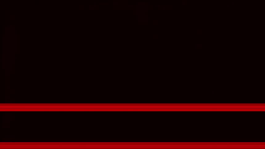 Two horizontal red glitchlike lines stretch across a dark background