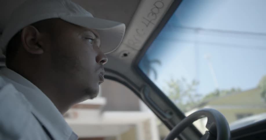 A man drives frantically