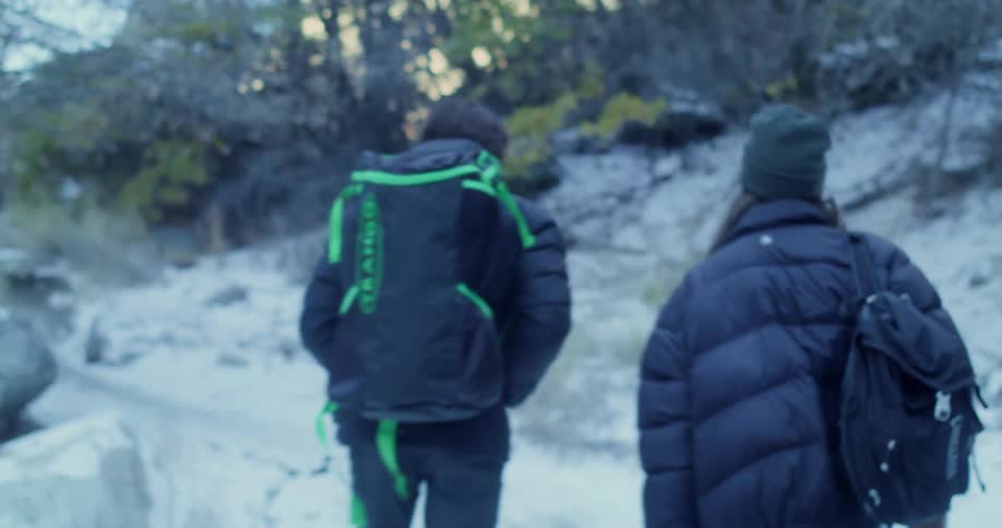 The couple start hiking from their vehicle