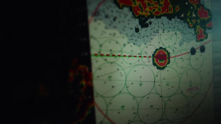 Nautical chart highlights a danger area near the coast