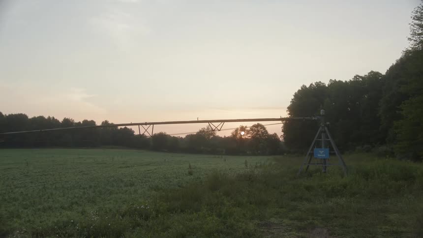 An irrigation system is across the farm