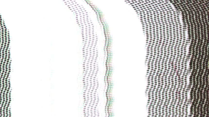 Screen with distortion shows irregular vertical black and white stripes