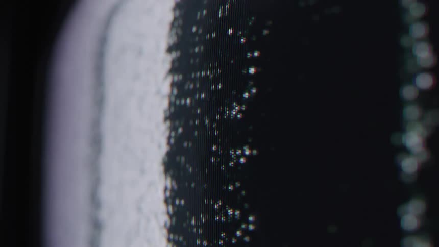 Closeup of screen static and digital noise