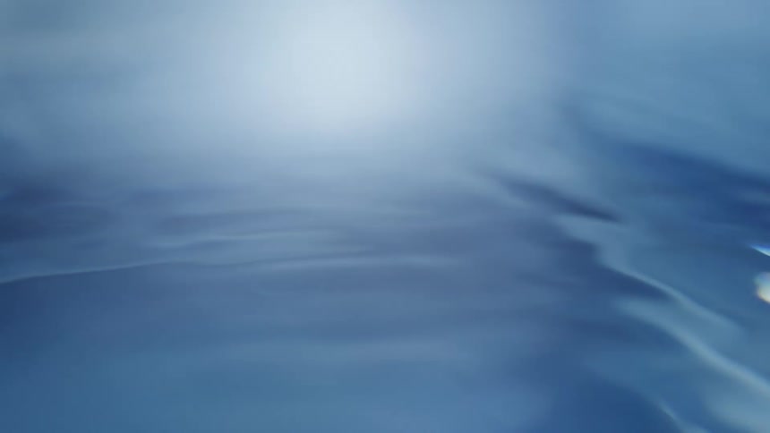 The blue water is clear