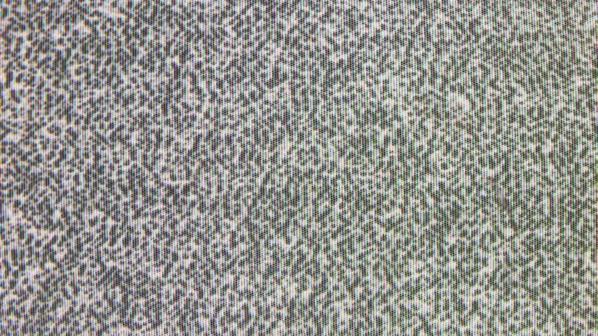 White static with black mixed in is flickering on the screen