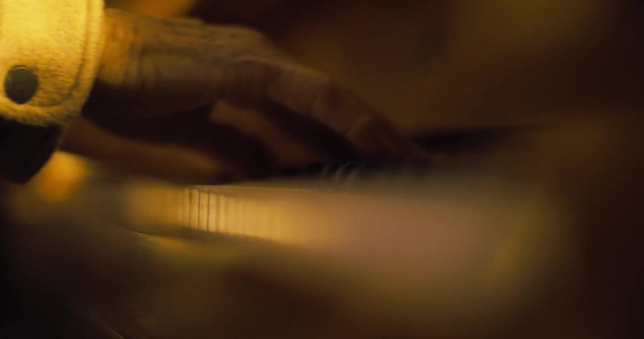 A person is playing the piano