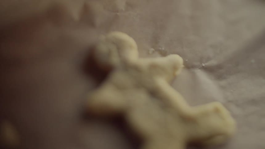 A cookie is placed on the baking sheet