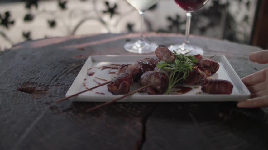 Food is served on a plate