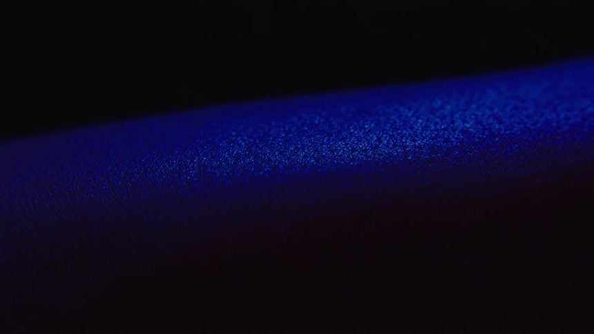 Skin texture illuminated by blue light