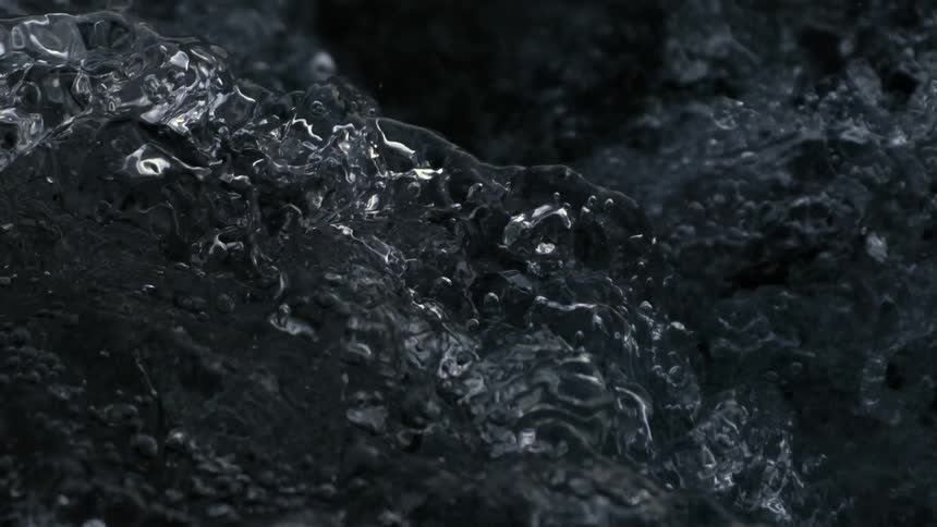 Boiling water bubbling with a crystalline texture