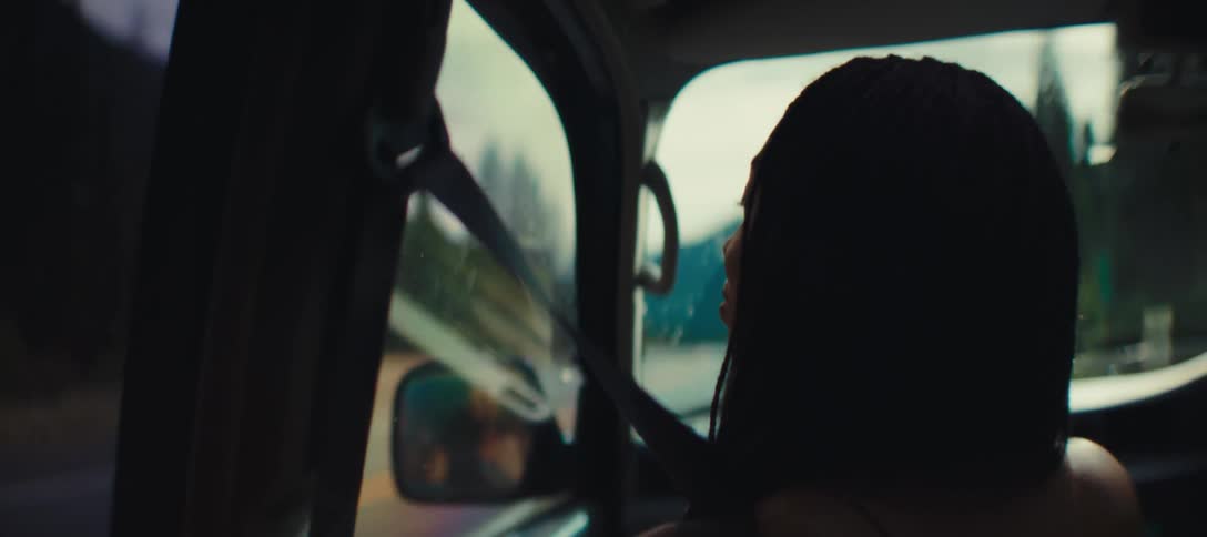 The woman riding in the car is in the passenger seat