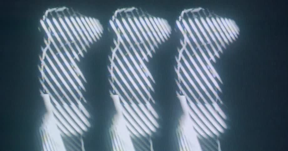 Glowing silhouettes appear side by side in a futuristic style against the dark background