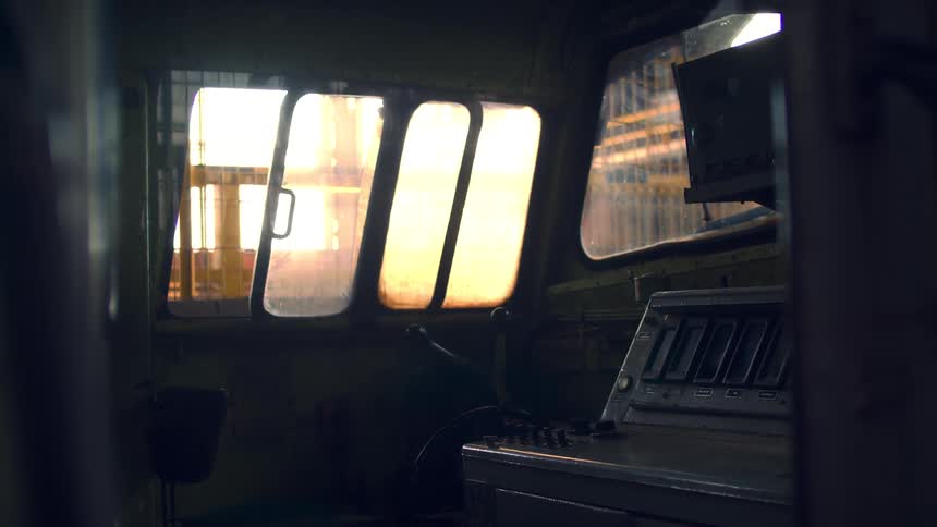 The controls for the boat are inside