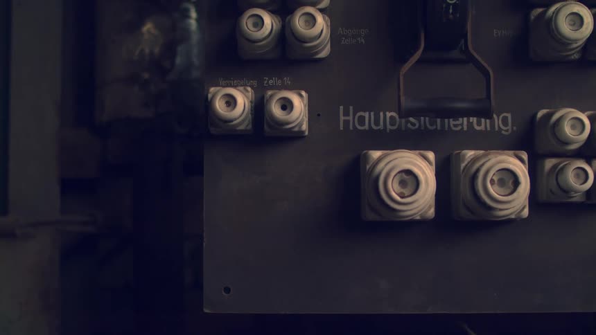 Closeup of old industrial control switches