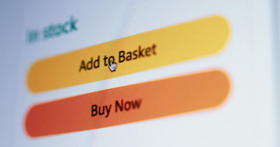 Mouse clicking add item to basket on a website
