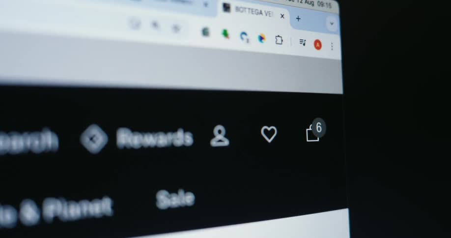Information flashes on a monitor as a website is scrolled