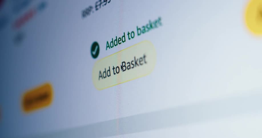 Confirmation of item added to basket on an online shopping site