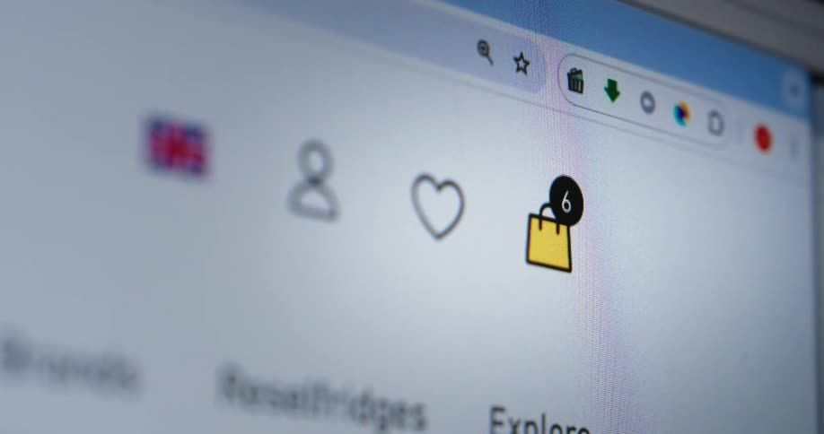A shopping cart icon on a webpage with a rapidly increasing number of items inside from 1 to 10
