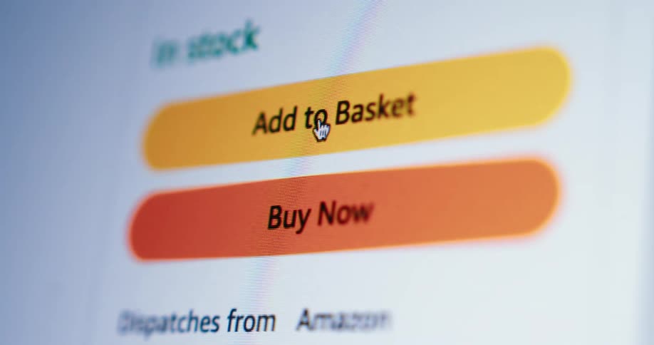 A person adds an item to their shopping cart digitally