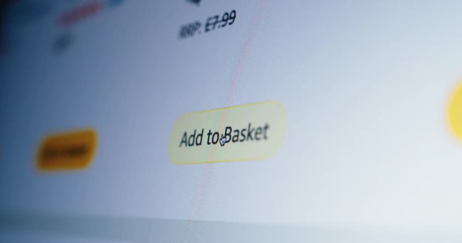 An item is added to an online shopping basket by clicking a button