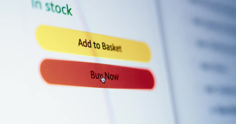 Computer screen showing cursor moving to and clicking buy it now tab