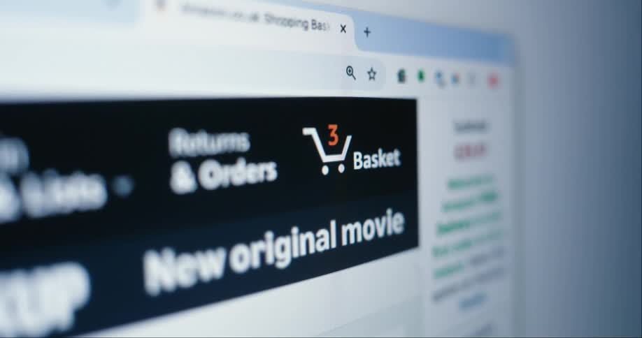 The corner of the amazon webpage