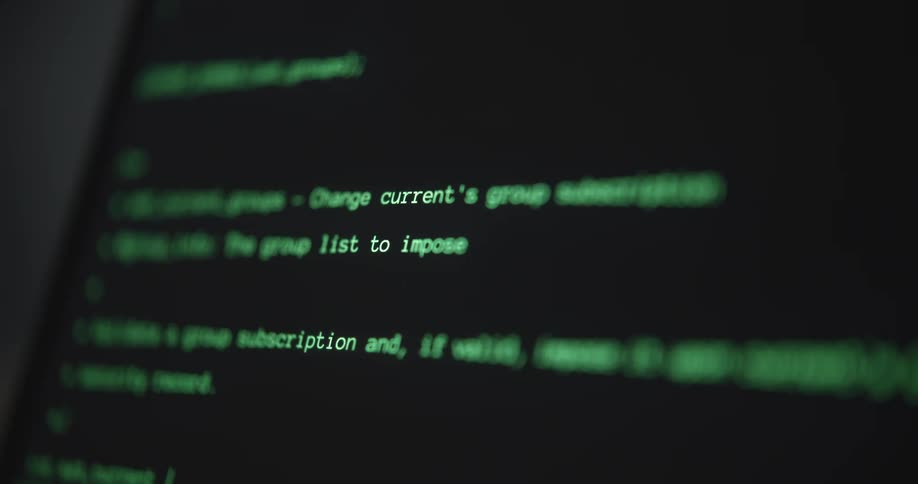Computer coding is displayed on the computer screen
