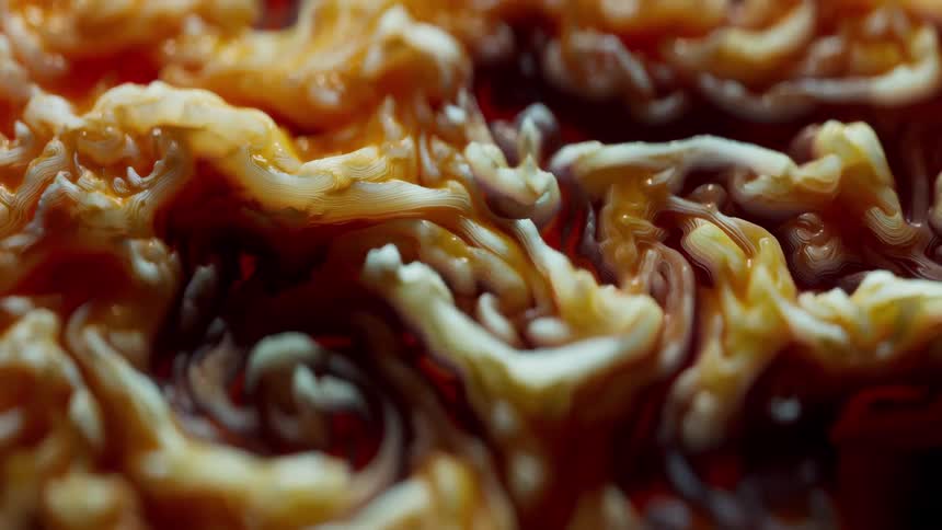 Close View of a Translucent Organic Substance Flowing and Swirling Naturally