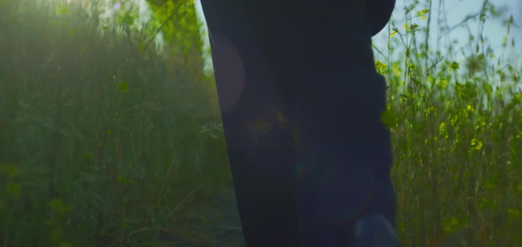 The woman walks towards another woman in the grass