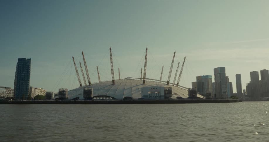 The o2 arena in london seen from the riverside